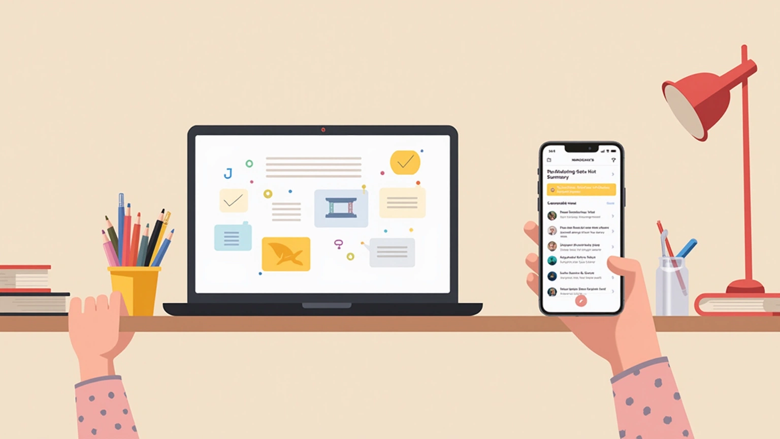 Laptop and phone showing Evernote interface and AI Doctor Notes visit summary