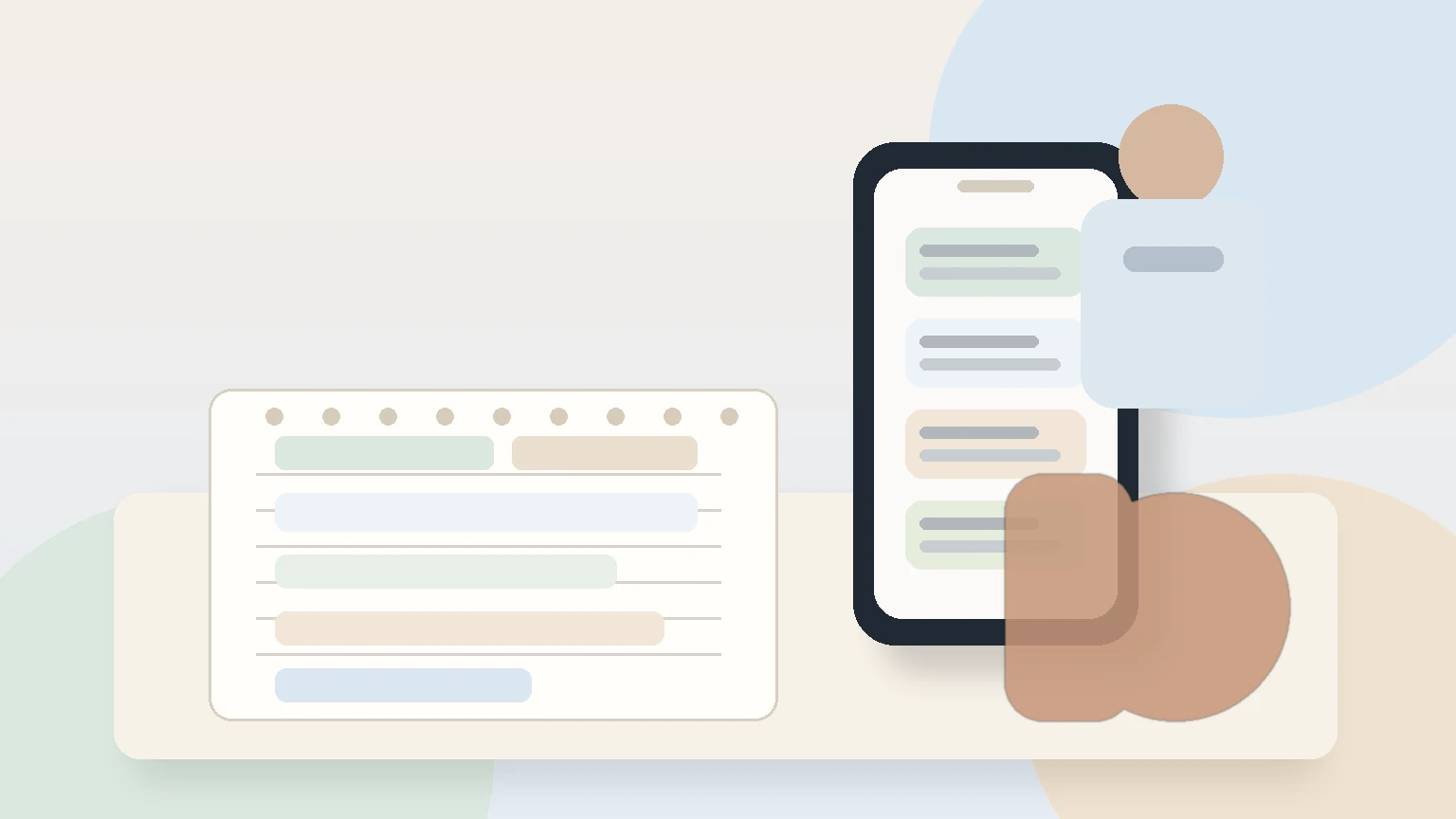 Patient reviewing a simple doctor appointment notes template on a phone after a clinic visit
