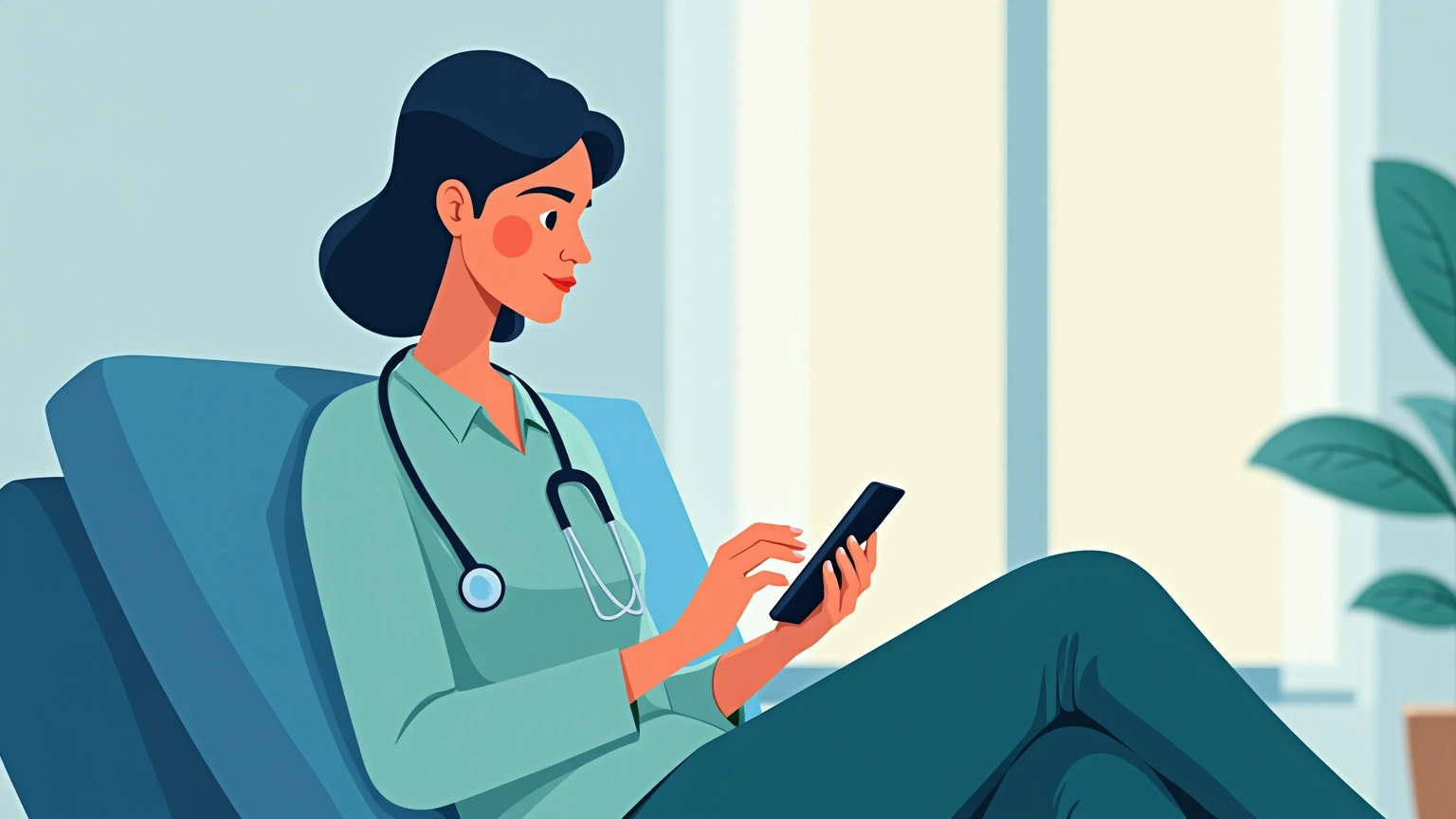 Person reviewing a doctor visit summary on a phone after getting home from an appointment